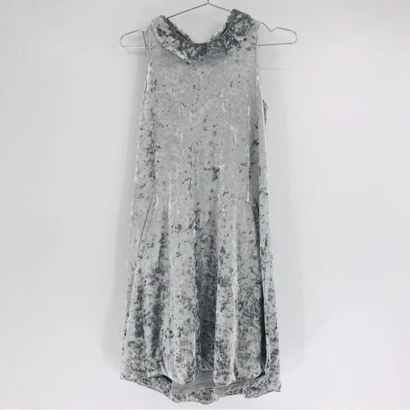 Tyler Boe Crushed Velvet Shift Dress Silver Size XS - Picture 2 of 8